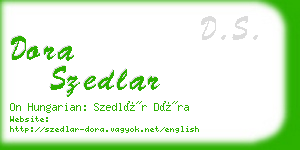 dora szedlar business card